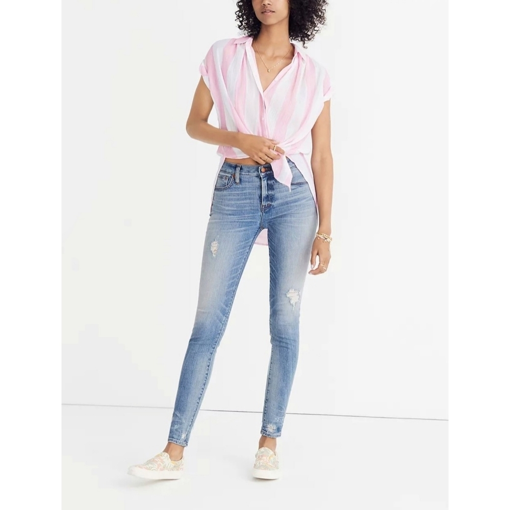 Madewell Tall 9" High-Rise Skinny Jeans Destructed